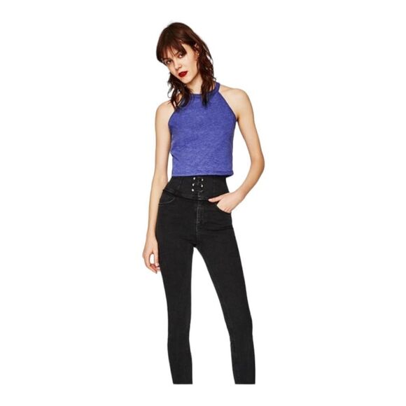 Zara Blue Medium Crop Top - Picture 1 of 9